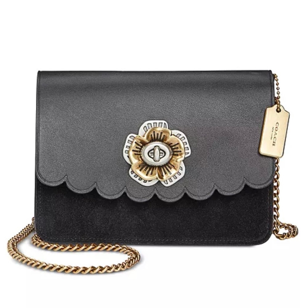Coach Bowery Mini Crossbody Black Leather
